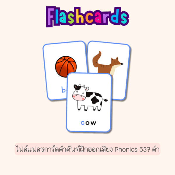 ชุดสื่อการสอนและแบบฝึกหัด Phonics | Flash Cards + Worksheets - Image 3