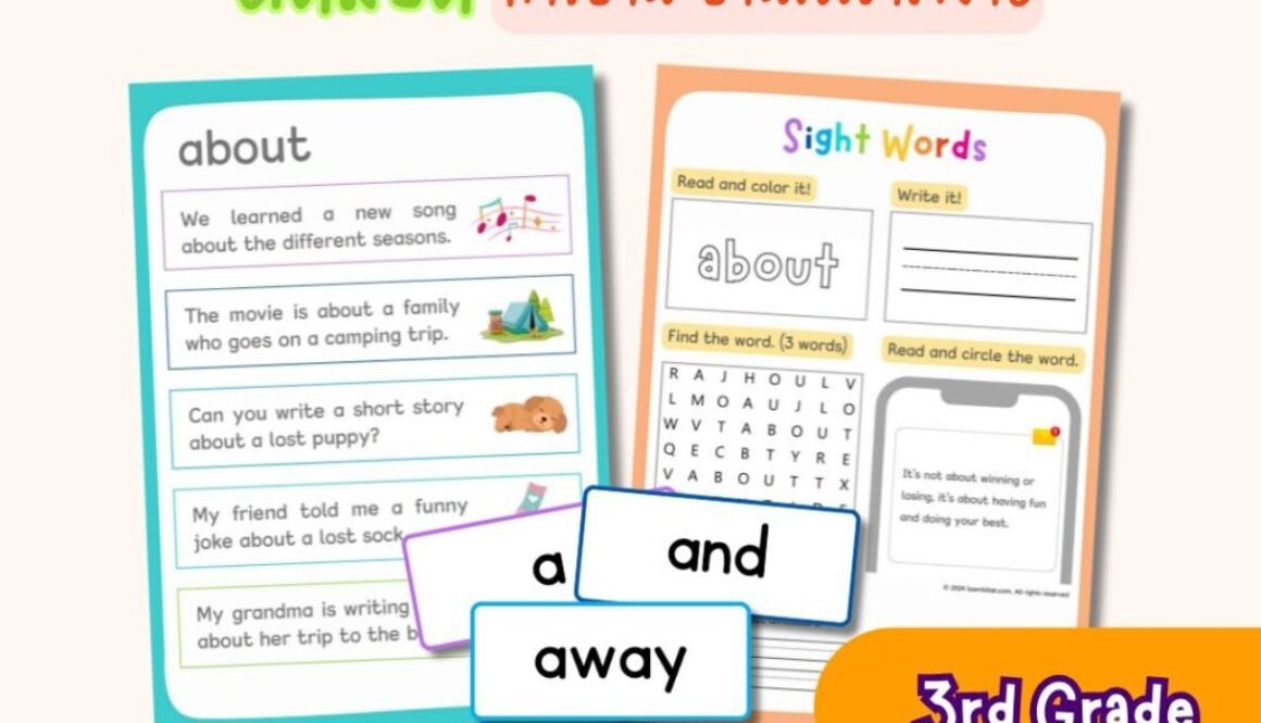 Sight Words for 3rd Grade – แฟลชการ์ด แบบฝึกอ่าน และแบบฝึกหัดภาษาอังกฤษสำหรับเด็ก ป.3 (ไฟล์ pdf)